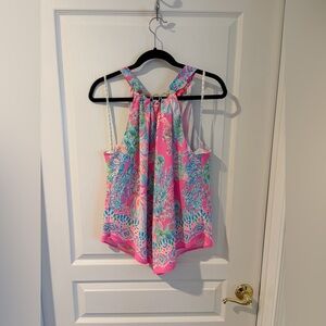 Lilly Pulitzer Julien top in Prosecco Pink Seaing  things pink pattern